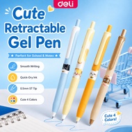 Deli EG07C-BK Three Visit Miao Lu Quick Dry Press Student Gel Pen 0.5mm ST Tip