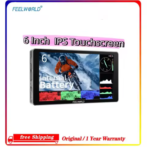 FEELWORLD P6XL Portable Camera Monitor 6" 1200nits Daylight Viewable Touch Screen Field Monitor Buil