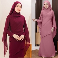 Nabila Baju Kurung  full Chiffon With Elegant look By Fazallina Butik