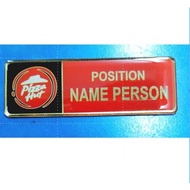 NAME TAG ECTHING EPOXY PIZZA HUT NAME TAG LOGO PIZZA HUT