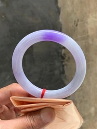 冰種玉鐲 天然翡翠玉鐲 A玉 手鐲 • 糯冰種妖紫翡翠圓鐲