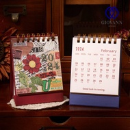 GIOVANNI 2024 Calendar, Daily Schedule Schedule Planner Desktop Calendar, Kawaii Standing Flip Calendar Yearly Agenda Agenda Organizer Mini Desk Calendar Student Stationery
