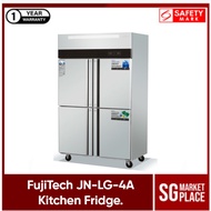 FujiTech JN-LG-4A Kitchen Fridge. Steel 4 Door UP Chiller Down Freezer. Safety Mark Approved. 1 Year Warranty.
