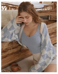 Air Space 針織套裝粉藍