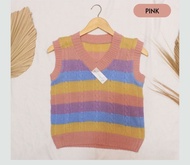 Rompi Vest Cable Rainbow Rajut Anak / Rompi Rajut Pelangi / Rompi Pelangi / Vest Anak Warna-Warni /