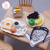 [Whbadguy] Kitchen Playset Kitchen Appliances Fruit Toys 1/12 Bread Maker Toy for Living