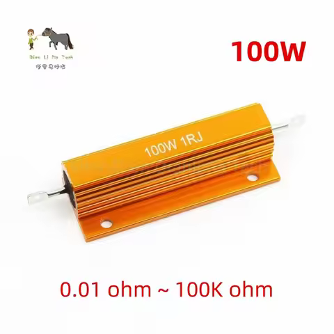 100W RX24 Aluminum Power Metal Shell Case Wirewound Resistor 0.01~100K 1R 2R 3R 4R 5R 6R 7R 8R 9R 10