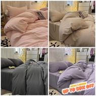 900TC Minimalist Design Homestay Style Bedsheet Plain Color Soft Fabric Quilt Cover Comforter Cadar