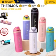 AJ 417 Thermos 720ML Engrave Laser Name Hadiah/Termos Tahan Sejuk Panas/Custom Name/Botol Minum/Boto