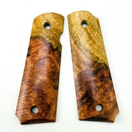 1911 Handguard 1911 Grips Burma Rosewood Burl Wood Bahan Bahan Pemegang