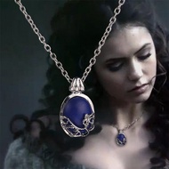 Vampire Diaries Katherine Anti-sunlight Lapis Lazuli Pendant Sweater Necklace