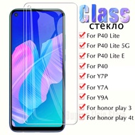 1/2PCS Tempered glass on the for huawei P40 Lite 5G E Y7p Y7a Y9a film screen protector for honor play 3 4t protective glass