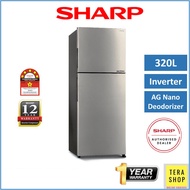 Sharp 3222MSS 320L Inverter 2 Door Fridge Refrigerator Peti Sejuk