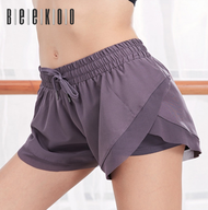 蜂巢宅配 - BEEKOO-高腰運動短褲女 寬鬆夏季假兩件防走光速幹跑步健身短褲 瑜伽褲