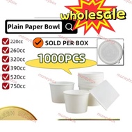 500PCS Paper Bowl Disposable Food Storage Environmentally 260cc 320cc 520cc 850cc 1000cc
