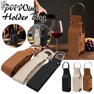 KOPIEWDX78JQ Wine Gift Bag, Durable PU Leather Wine Tote Carrier, Elegant Reusable Double Layer Cham