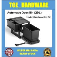 Bottom Mounted Bin With Auto open (20Liter) Insert Kitchen Cabinet Dustbin Duster Bin 400mm