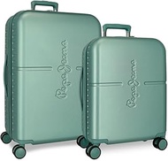 Highlight Suitcase Set, Blue, 55/70 cm, ABS, Integrated TSA Closure, 116 L, 7.54 kg, 4 Double Wheels