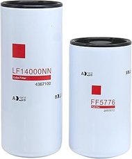 2 Pack of TONNISI LF14000NN+FF5776 Oil/Fuel Filter Kit