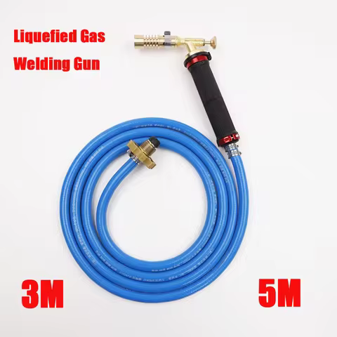 Torch Kit Gas Welding Electronic Ignition Liquefied Gas Burner Gun With 3M 5MHose for Heating Gas Bu