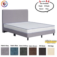 FABRIC/PVC BEDFRAME/ BED FRAME SINGLE / SUPER SINGLE , QUEEN AND KING FREE INSTALLATION