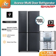 [ NEW MODEL ] Sharp 700L J-Tech Inverter Technology 4 Door Refrigerator SJF821VMSS ActiFresh Hybrid Cooling System | R600A Refrigerator | 4 Door Fridge