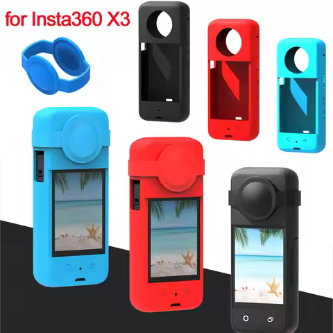 for Insta360 X3 Silicone Protective Case Body Cover Lens Guards Cap For Insta 360 X 3 Accessories So