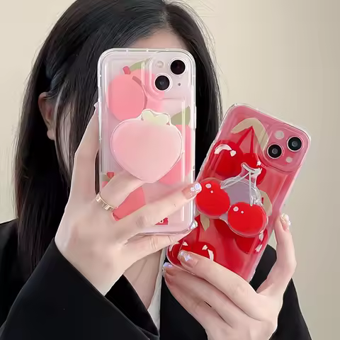 For OPPO Find X3 Lite X5 Pro X6 Reno 10 Pro 8 7 6 5 4 Lite 5Z 7Z 8Z 5G Cherry Peach Grip Stand Holde