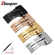 Zhangeer cứng không gỉ khóa thép cho HUBLOT Big Bang người đàn ông da Watchband phụ nữ matel gấp phụ