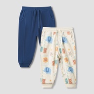 Babyshop Juniors Drawstring Waist Joggers With Assorted Design, Set Of 2