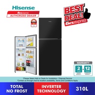 Hisense 2 Door Inverter Fridge (310L) RT318N4ABN / Refrigerator / Peti Sejuk 2 Pintu