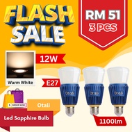 OTALI LED SAPPHIRE BULB 12W E27 WARM WHITE X 3 PCS LED BULB E27 BULB MENTOL LAMPU
