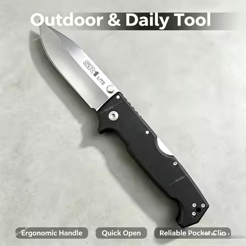 SR1 Durable Folding Knife 8Cr13MoV Steel Blade Essential Adventure Knife for Outdoor Camping and Hik