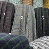 Kain semi wool motif kotak/bahan blezer semi wool motif/kain jas motif