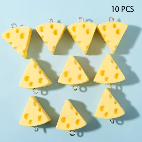 10pcs/set Yellow Cheese Resin Charms Pendant Cute Simulated Food Pendant For Women DIY Jewelry Acces