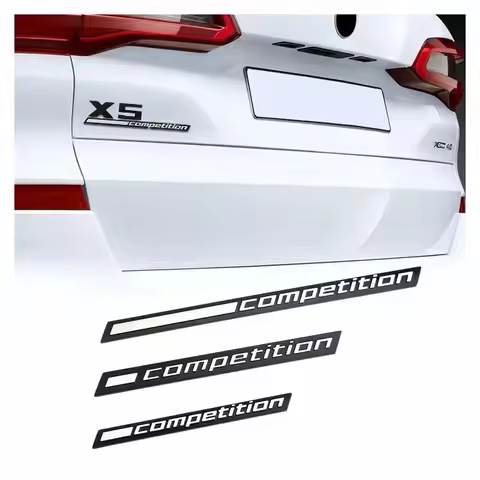 Car Sticker 3D ABS Black Competition Logo Rear Boot Trunk Emblem Badge Sticker Decals for M1 M3 M4 M
