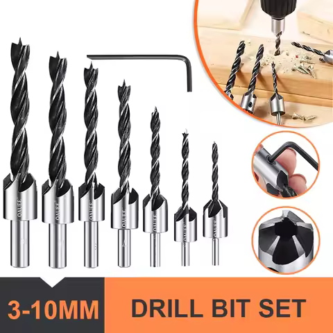 Countersink Drill Bit Set Reamer Woodworking Chamfer Counterbore Pliot Hole Cutter Screw Hole Drill 