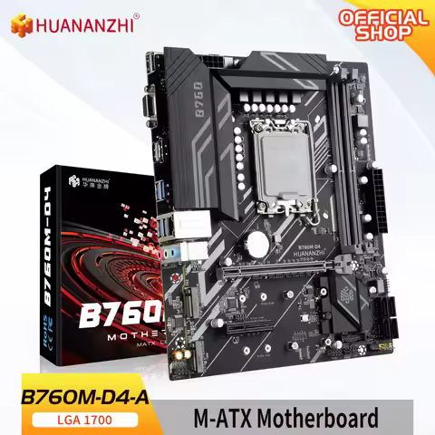 HUANANZHI B760M D4 M-ATX DDR4 Motherboard Support 12 13 Gen（ Intel LGA 1700 CPU 12100F/12400F/12490F