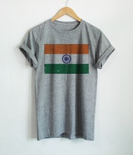 เสื้อยืดลาย ธงชาติอินเดีย ประเทศอินเดีย India Flag เสื้อยืดสกรีน แขนสั้น คอกลม