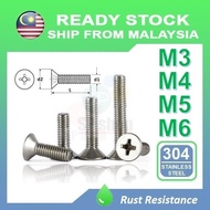M3 M4 M5 M6 Screw Stainless Steel 304 CSK Flat Head Machine screw ( 8/10/12/16/.../40mm ) Countersunk screw toy