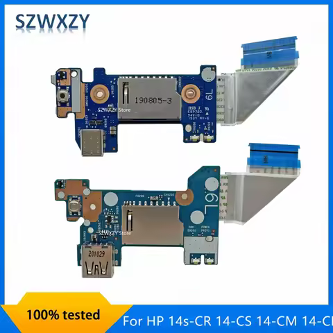 For HP 14s-CR 14-CS 14-CM 14-CK 14-DK 240/245 G7 USB 3.0 3.1 Type-C Card Reader Power Board With Cab