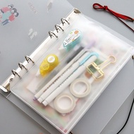 File Folder Clear Pocket Ziplock Zipper Transparent Zipper binder notebook A6 A7