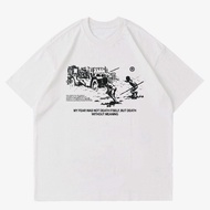 T-SHIRT MY FEAR WAS NOT DEAD ITSSELF BUT DEATH WITHOUT MEANING | WHITE COTTON COMBAD 30S T-SHIRT FOR