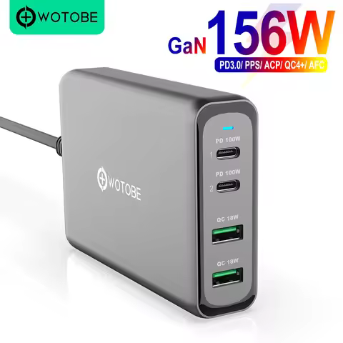 156W GaN Charging station,USB C PD100W super fast charger 2.0 PPS for Samsung Lenovo Think Pad yoga 