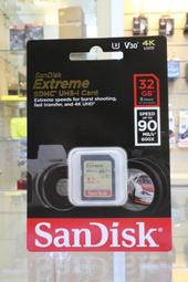 【日產旗艦】SanDisk Extreme SD SDHC 32G 90MB C10 V30 群光公司貨 高速 記憶卡