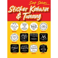 Sticker  Label Wedding Door Gift Kenduri Kahwin Tunang Hitam Putih