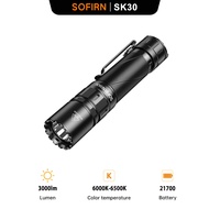 Sofirn SK30ลูเมนไฟฉายยุทธวิธี3000ระยะไกลโฟกัสได้6ตำแหน่งที่ปรับได้สวิตช์แบบ Dual-Tap ไฟ LED SFT70ช่ว