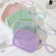 1PC Candy Color Mesh Cosmetic Bag Lightweight Storage Bag Toiletry Large Capacity Make Up Bag