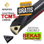 Insert TCMT 0902 Bekas Pahat Bubut TCMT 09 02 Mata TCMT09 Seken Mulus Gratis Holder