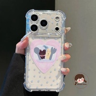 Cute Rabbit Bear Clear Four-Corners Phone Case For Vivo S60 V23 Pro V23E V21 V21S V21E V20 Pro SE V1
